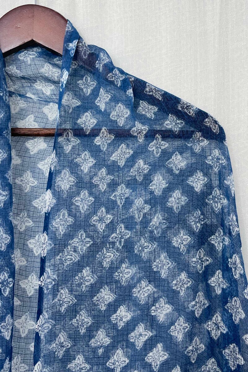 Bagru Hand Block-Printed Kota Dupatta
