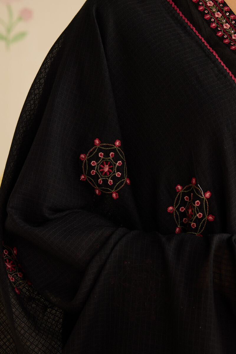 Black Handcrafted Kota Dupatta
