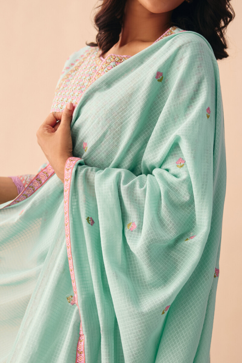 Blue Handcrafted Kota Dupatta