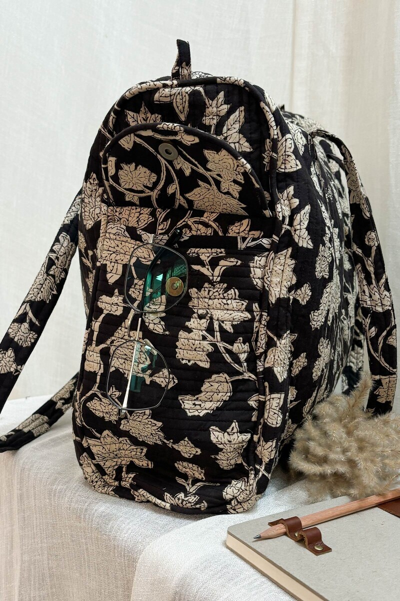 Bagru Hand Block-Printed Cotton Duffel Bag