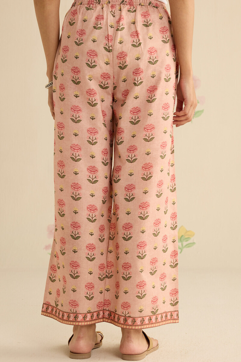 Peach Printed Cotton Farsi