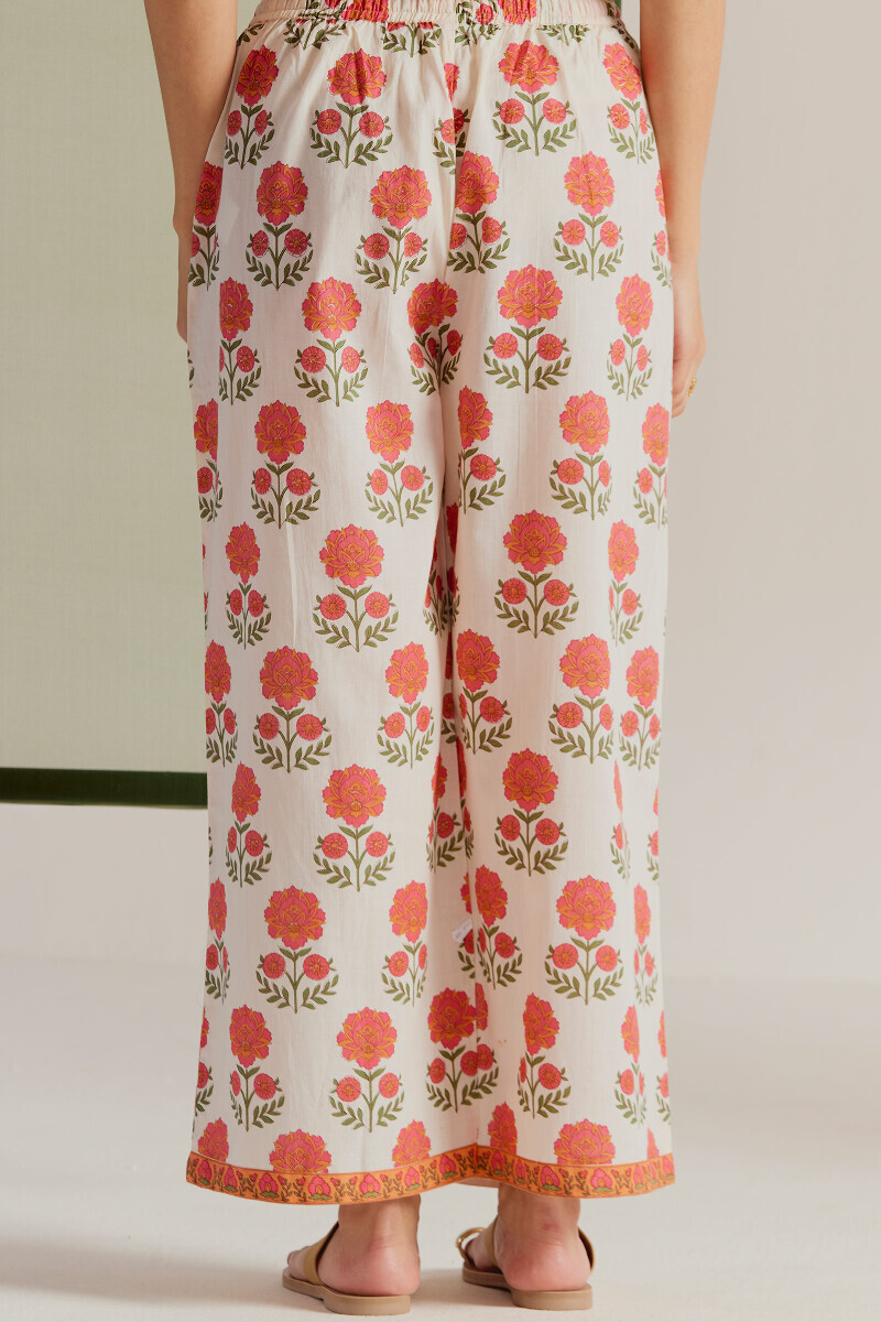 Off-White Hand Printed Cotton Farsi