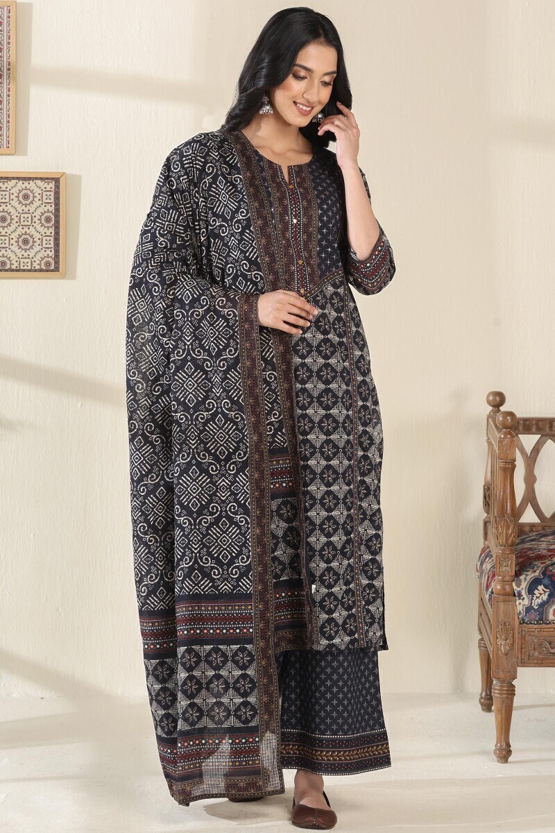 Black Printed Cotton Farsi