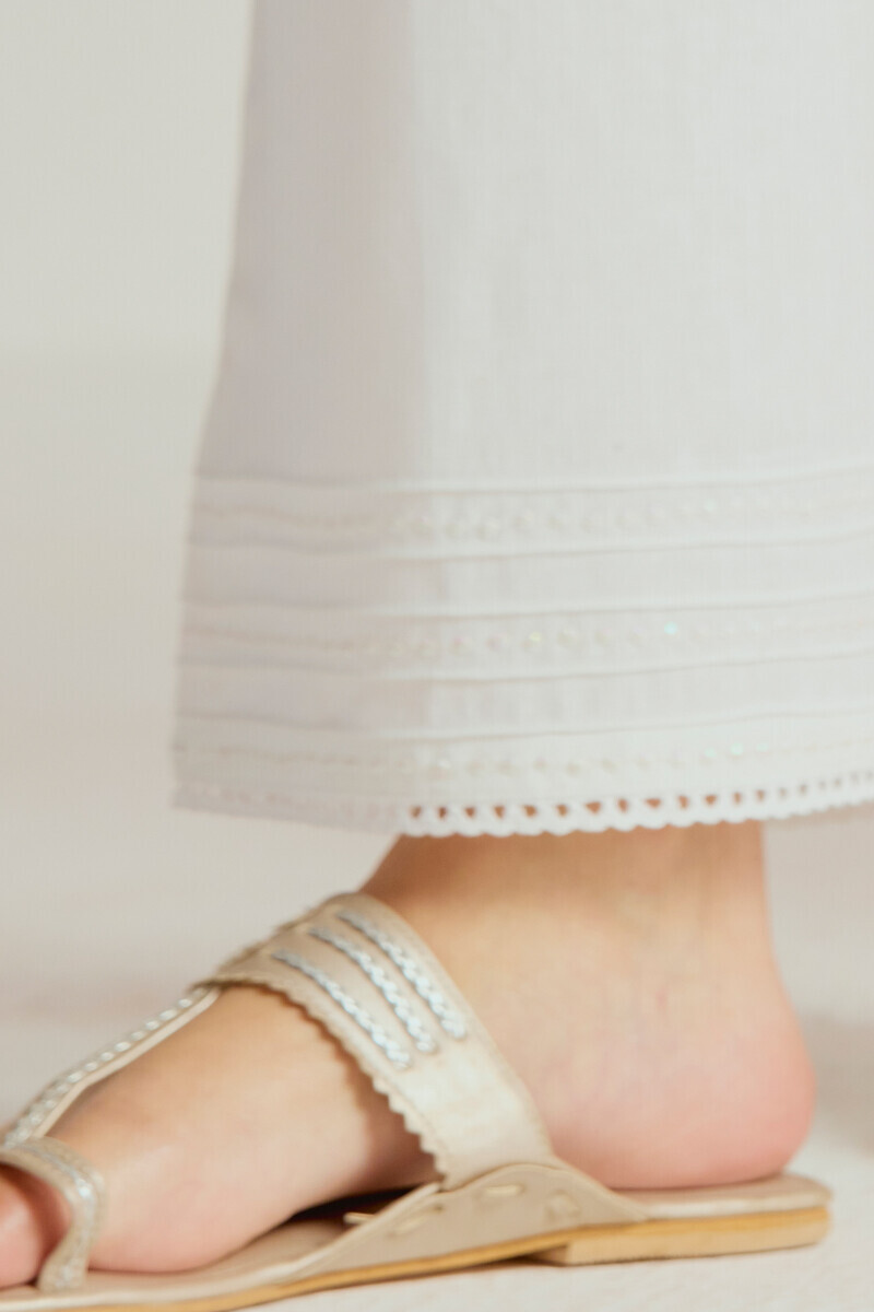 White Handcrafted Cotton Flax Farsi