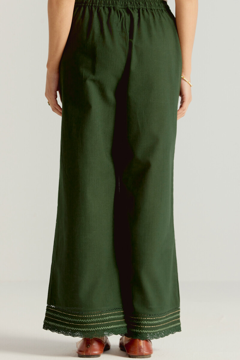 Green Handcrafted Gauze Slub Farsi