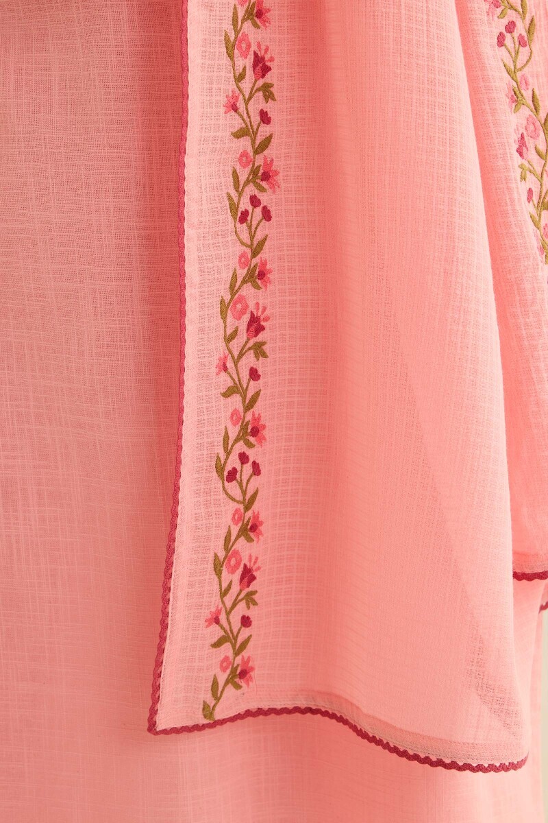 Pink Handcrafted Kota Dupatta