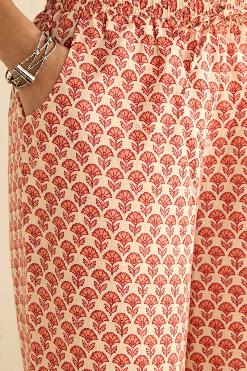 Pink Hand Printed Cotton Farsi