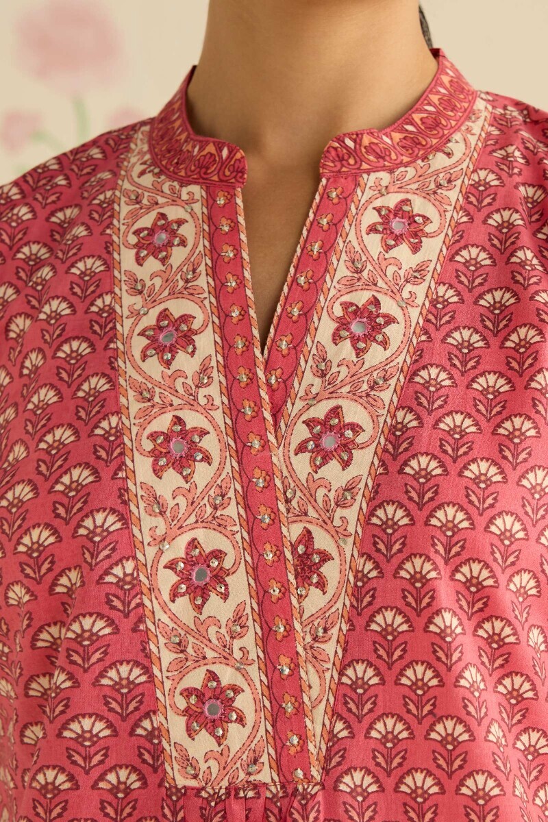 Pink Hand Printed Cotton Top