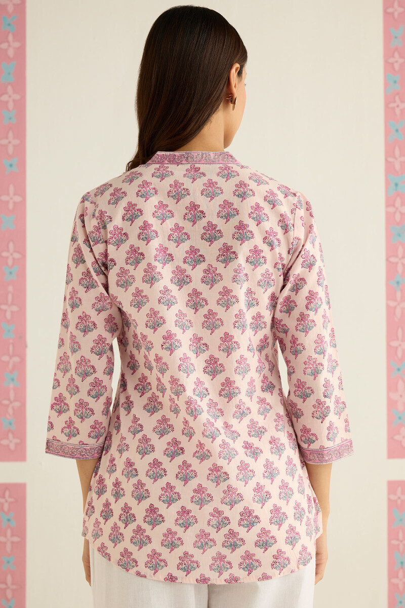 Purple Hand Block Printed Cotton Top