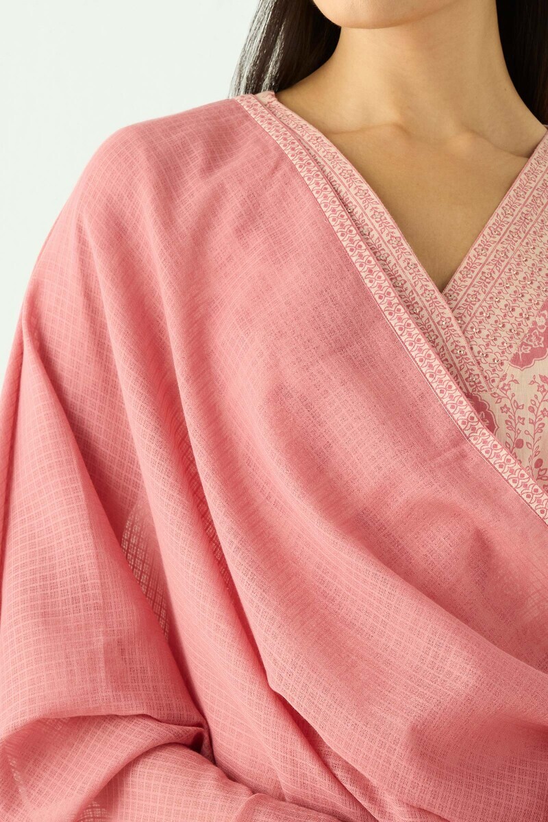 Pink Handcrafted Kota Dupatta