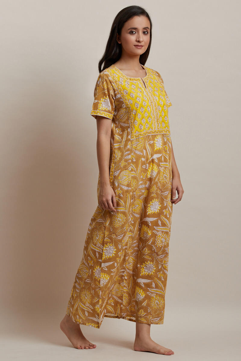 Sanganeri Block Printed Cotton Kaftan