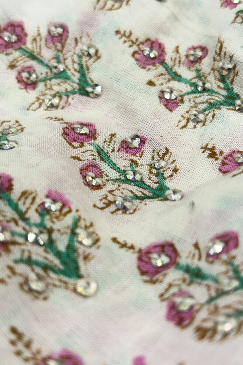 Pink Hand Block Printed A-Line Cotton Kurta