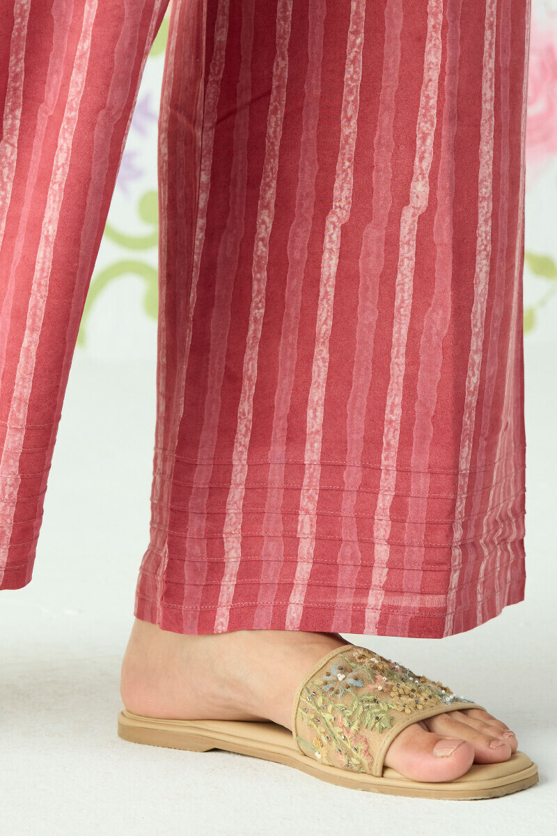 Pink Hand Block Printed Modal Farsi