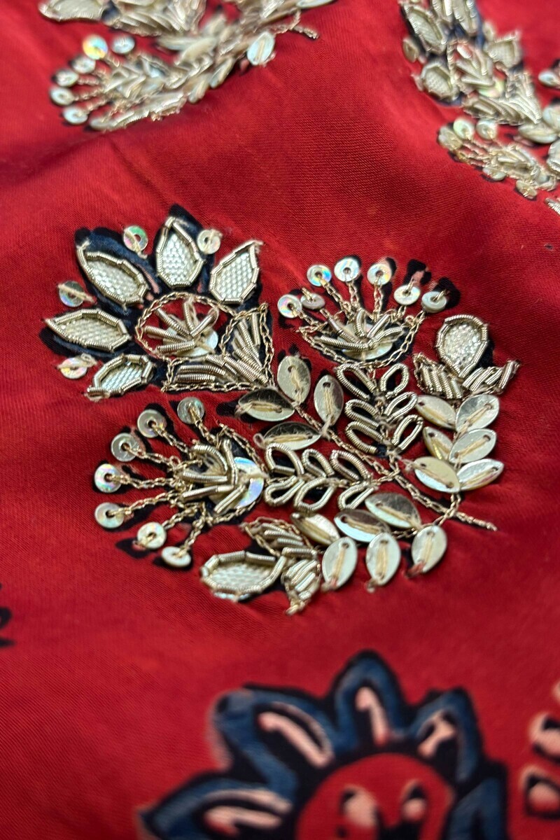 Ajrakh Hand Block-Printed Straight Modal Kurta