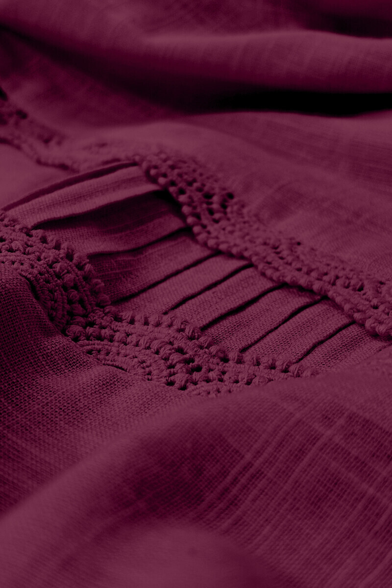 Purple Handcrafted Straight Gauze Slub Kurta