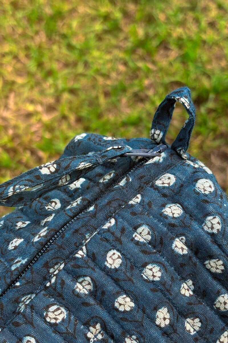 Bagru Hand Block-Printed Cotton Dobby Vanity Pouch