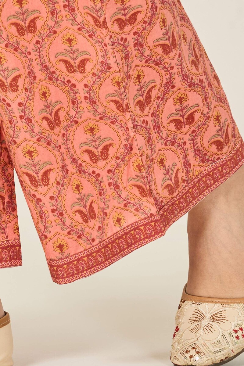 Pink Hand Printed Cotton Farsi