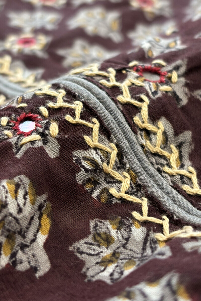 Bagru Hand Block-Printed A-Line Cotton Kurta