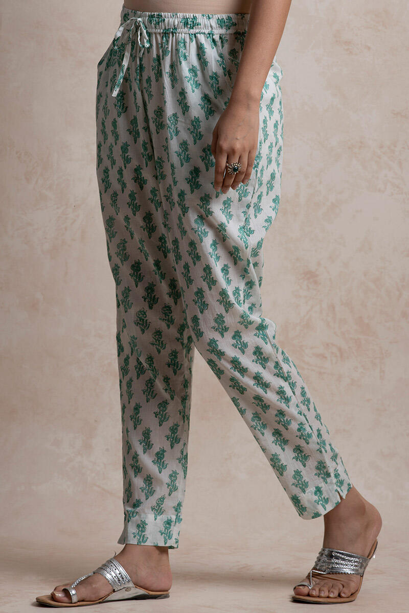 Sanganeri Block Printed Cotton Cigarette Pants