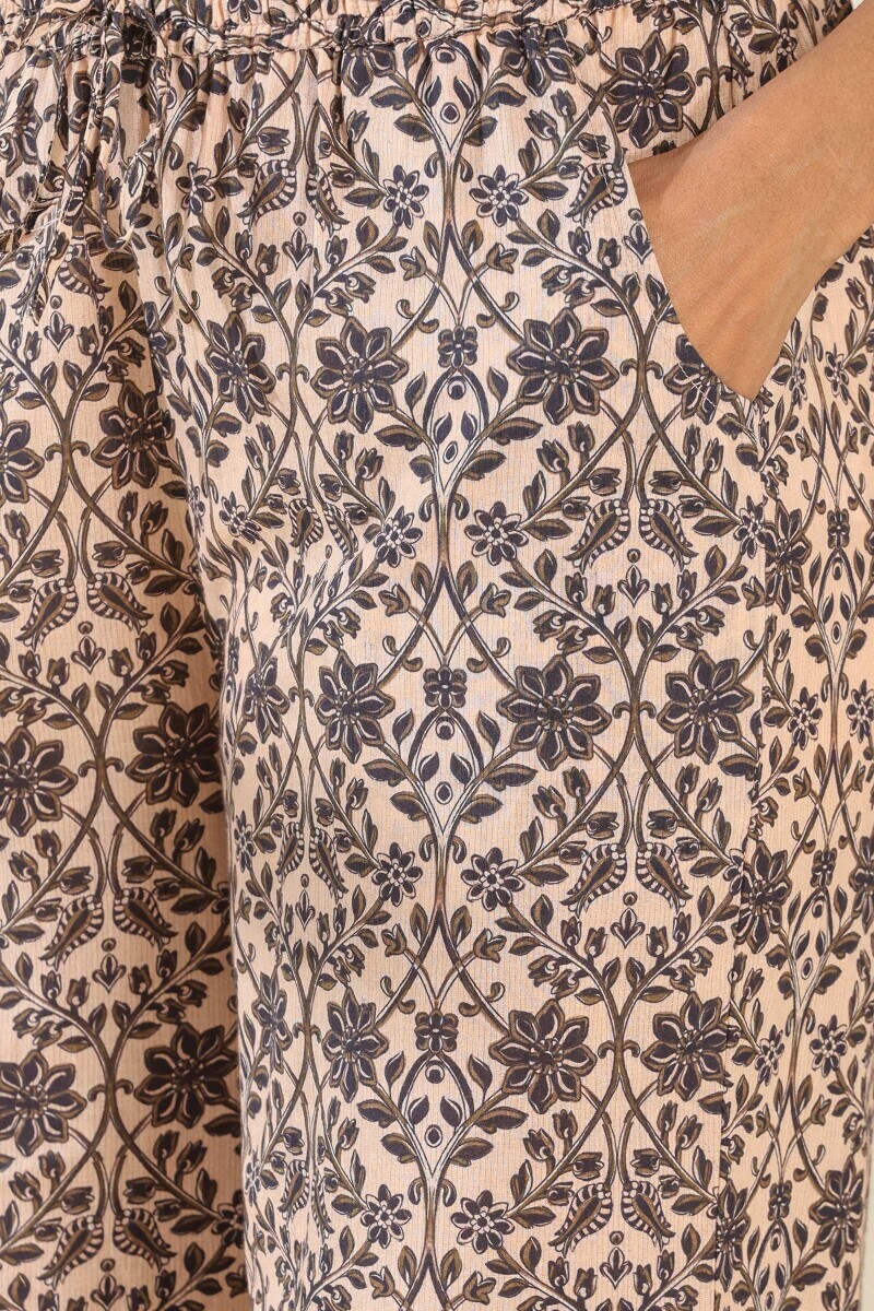 Beige Printed Cotton Farsi