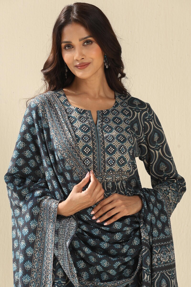 Black Printed Kota Dupatta