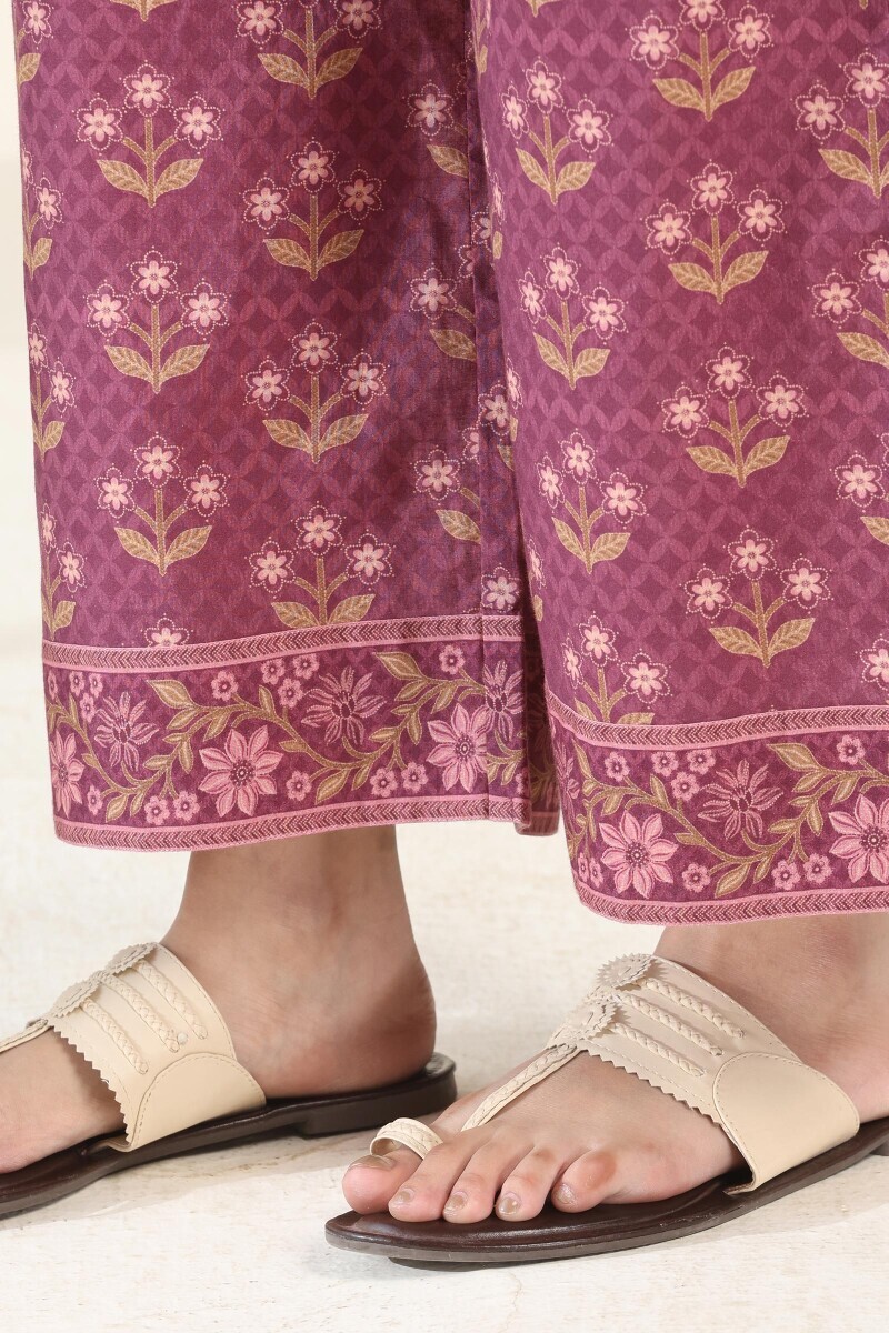 Purple Printed Cotton Farsi