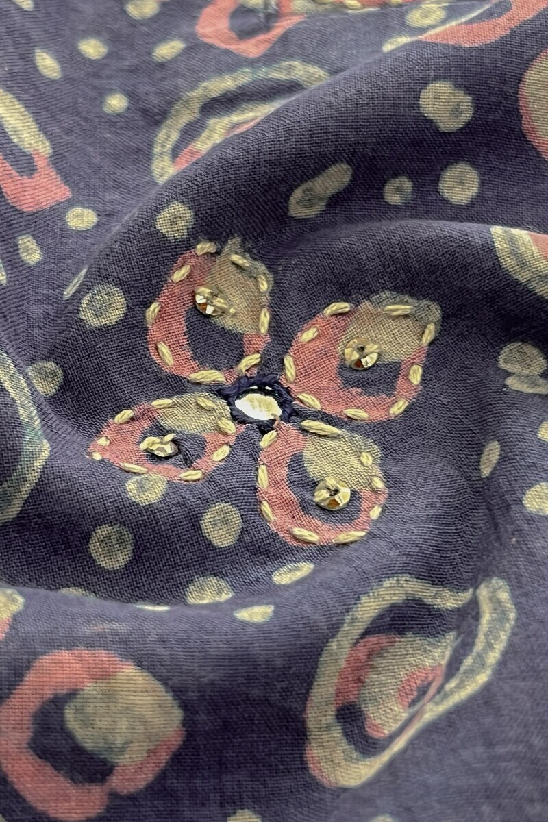 Akola Hand Block-Printed Straight Cotton Kurta