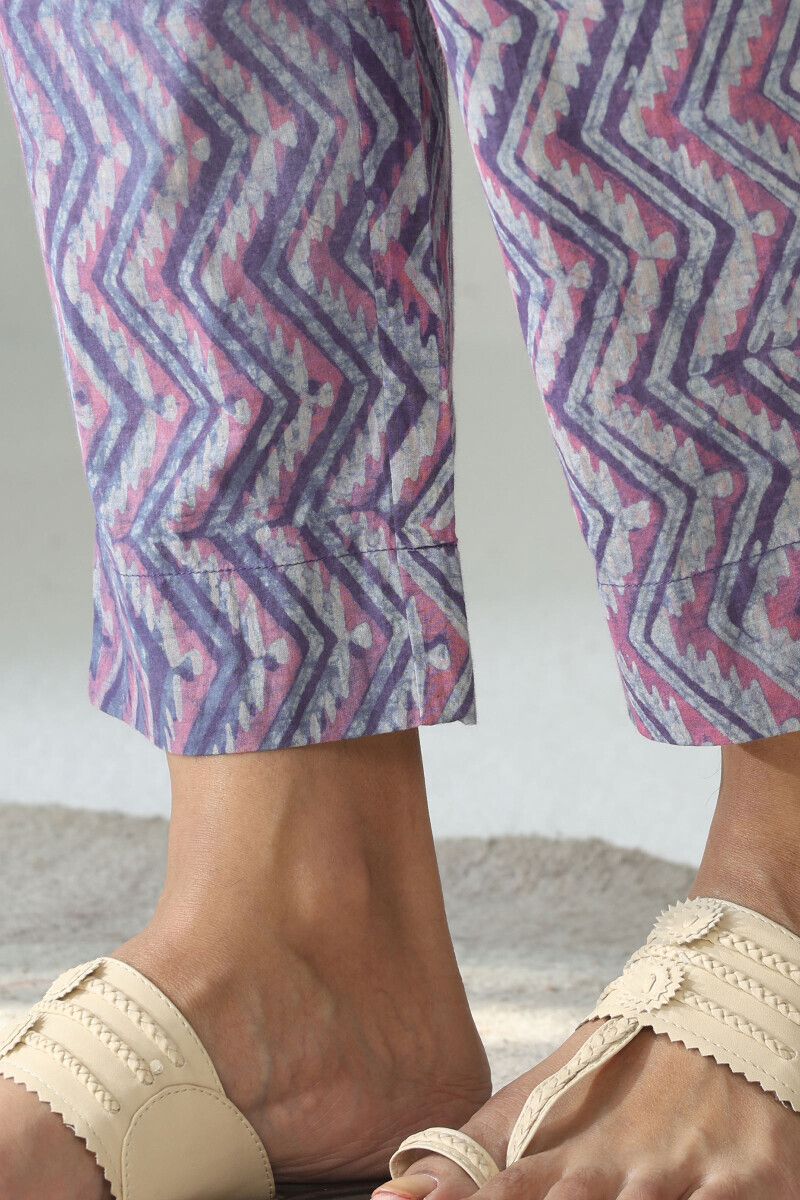 Akola Hand Block-Printed Cotton Narrow Pants