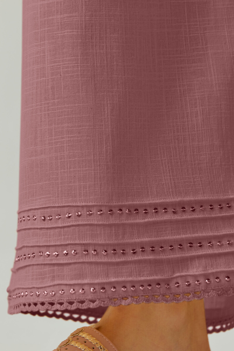 Mauve Handcrafted Gauze Slub Farsi