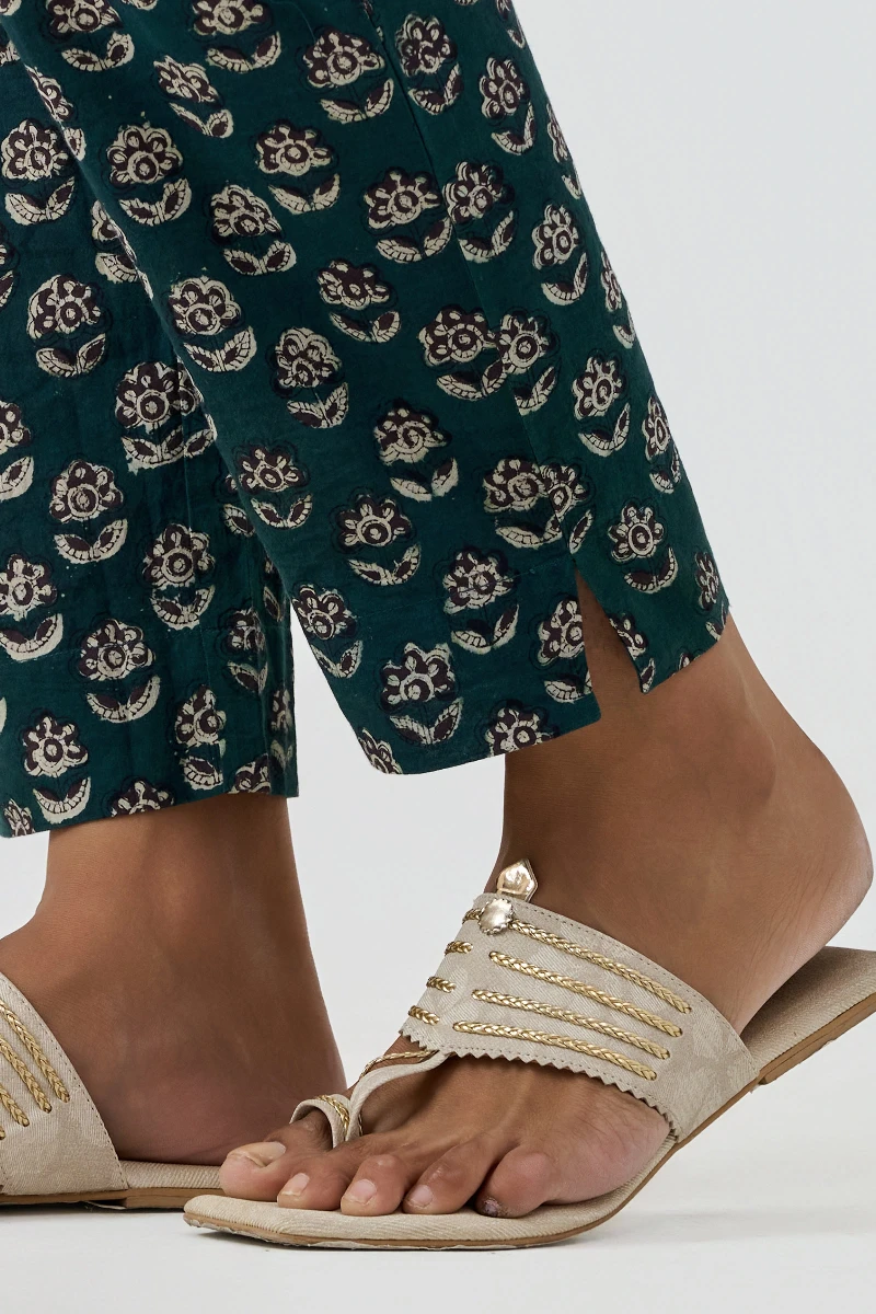 Bagru Hand Block-Printed Cotton Narrow Pants