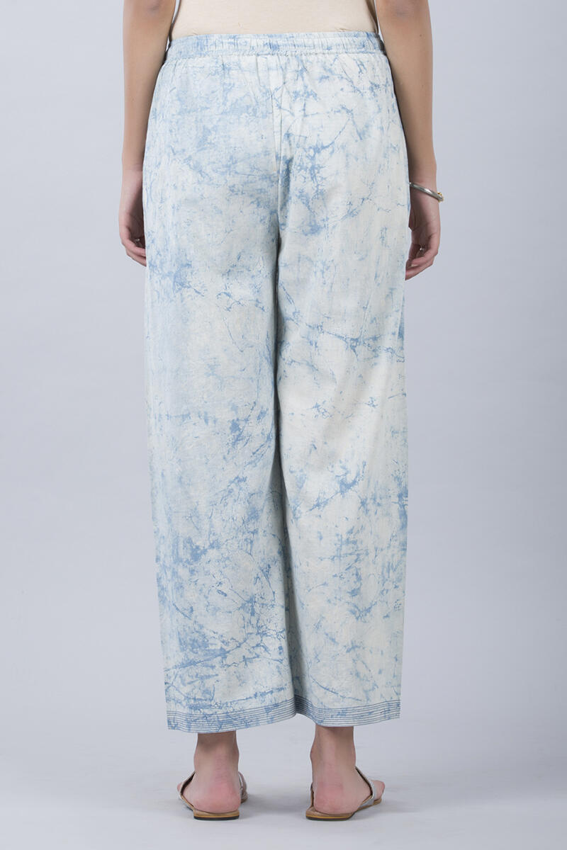 Indigo Block Printed Cotton Farsi Pants