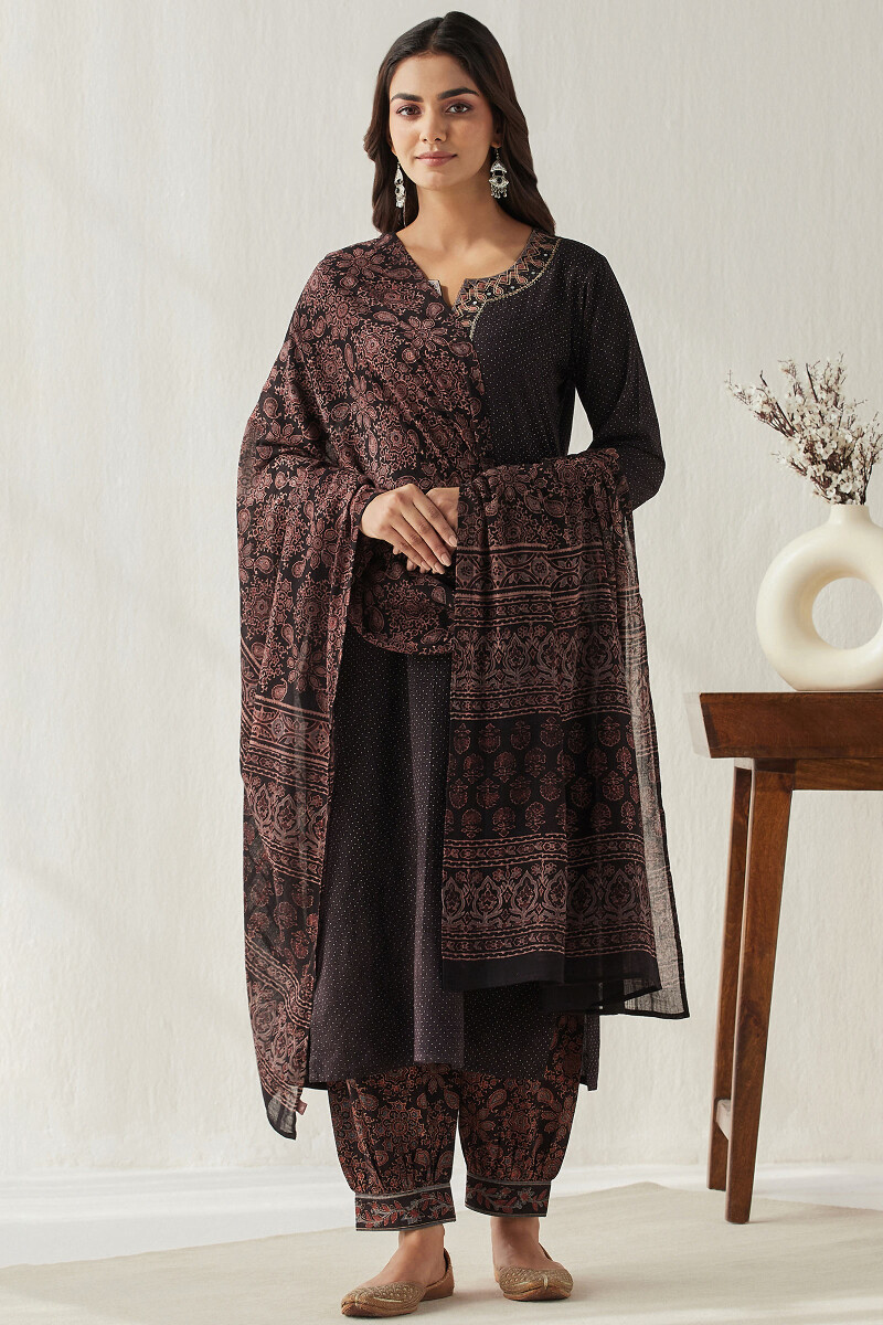 Ajrak Hand Block Printed Straight Cotton Kurta