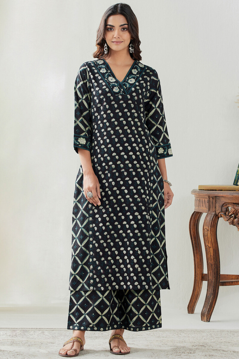 Bagru Hand Block Printed Straight Cotton Kurta