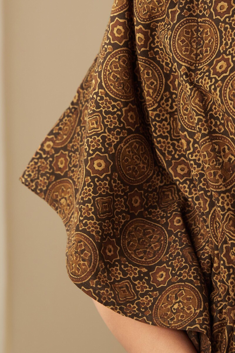 Ajrak Hand Block-Printed Cotton Kaftan