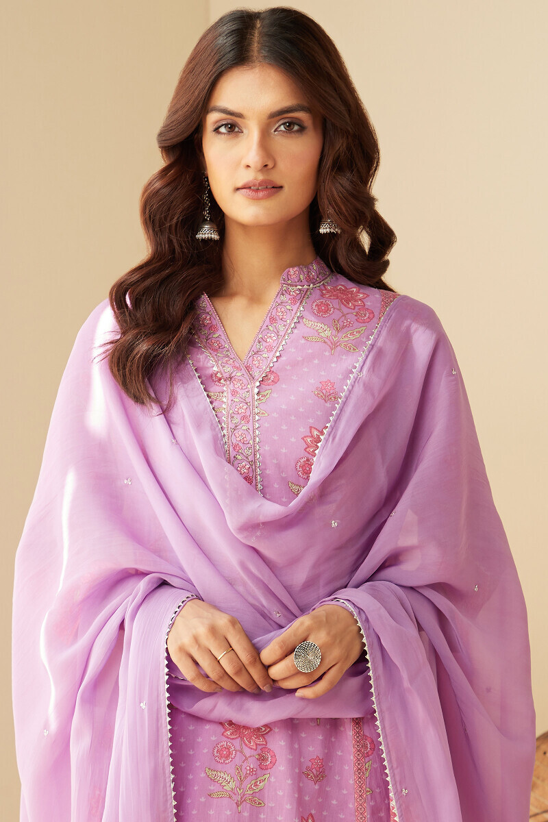 Purple Handcrafted Viscose Dupatta