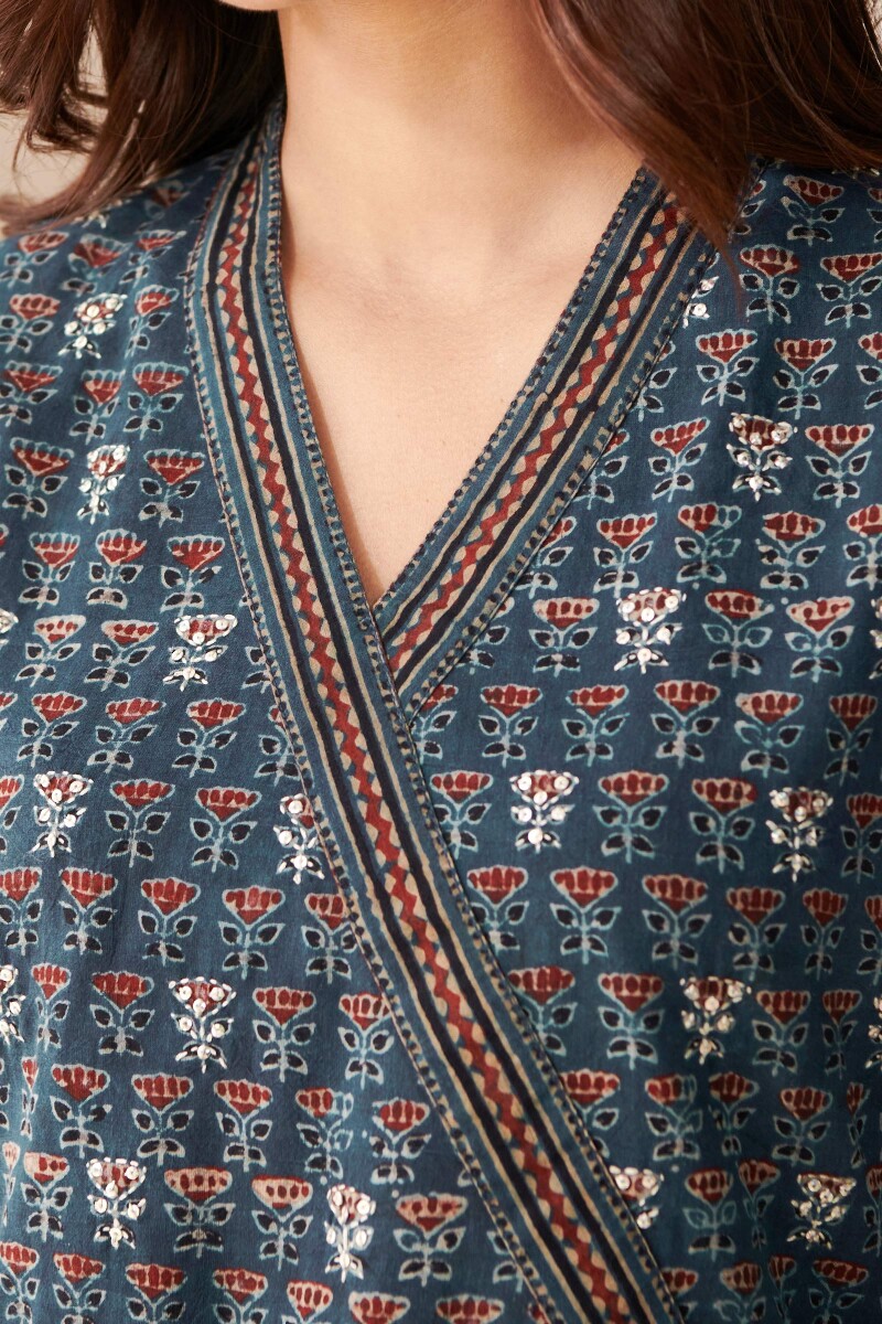 Ajrak Hand Block Printed Straight Cotton Kurta