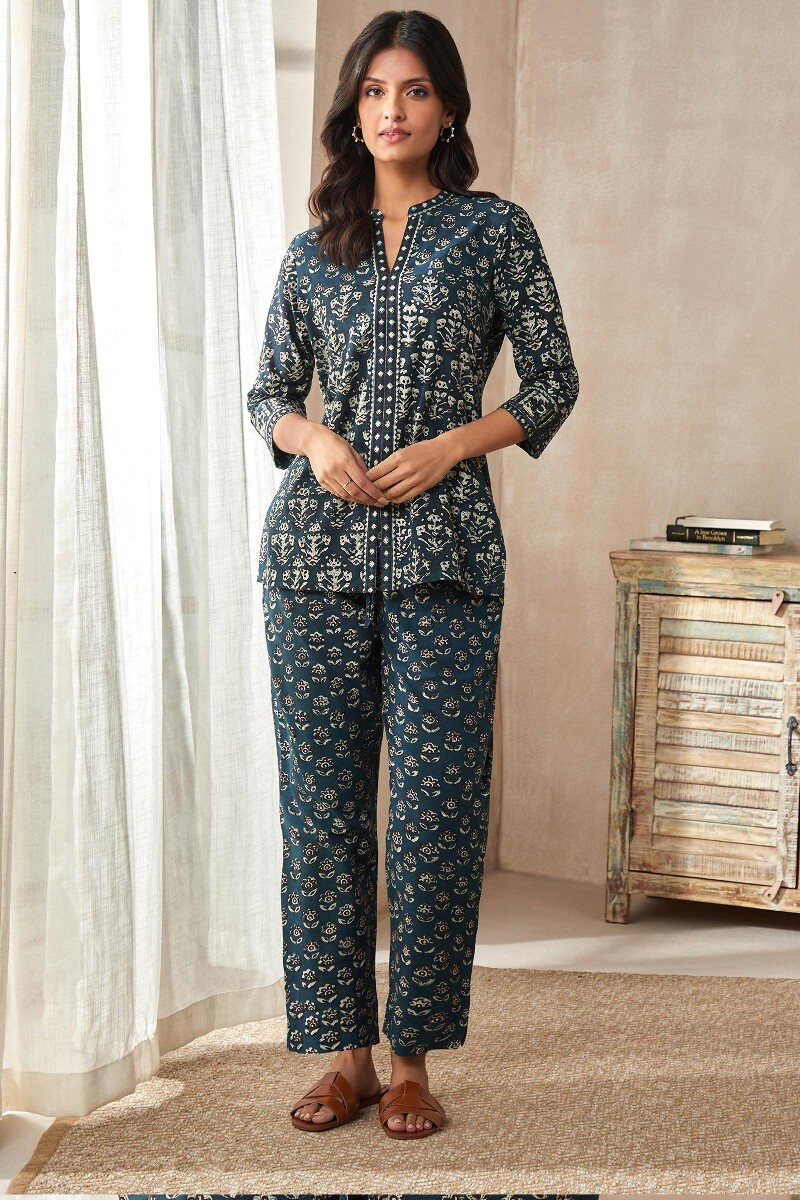 Bagru Hand Block-Printed Cotton Loungewear Set