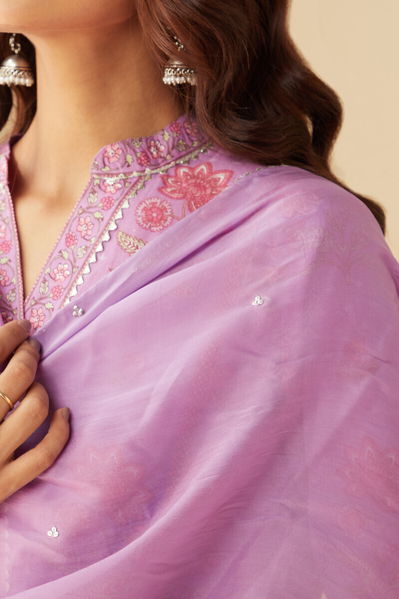 Purple Handcrafted Viscose Dupatta