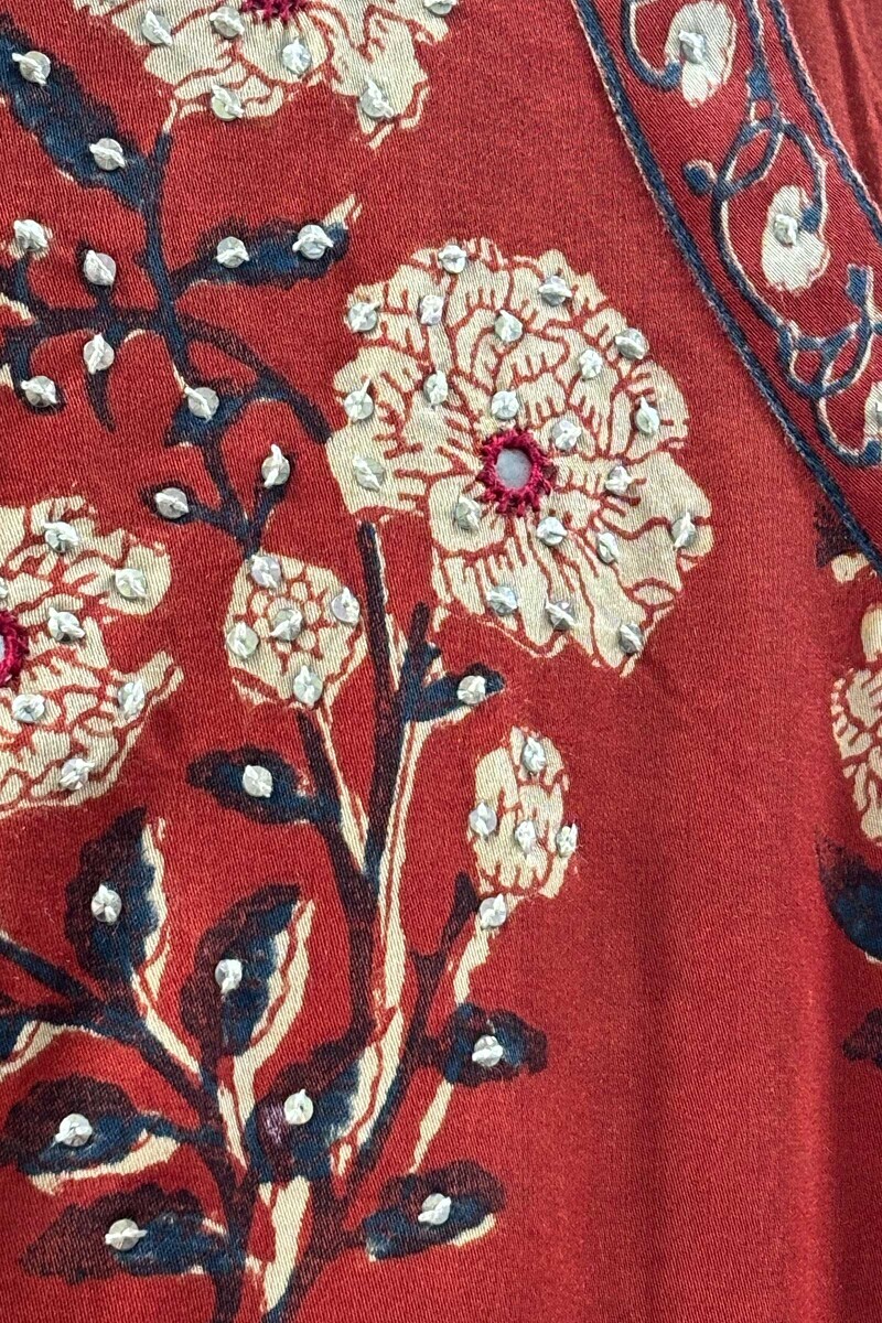 Bagru Hand Block-Printed Straight Viscose Kurta