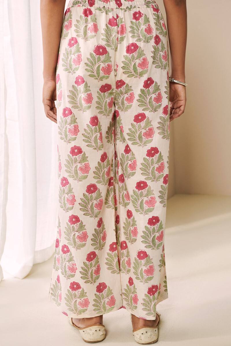 Off-White Hand Block Printed Cotton Farsi