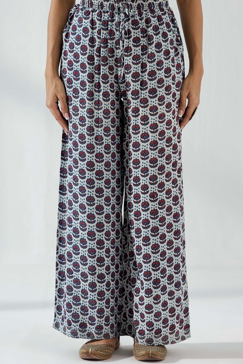 Off-White Hand Block Printed Modal Farsi