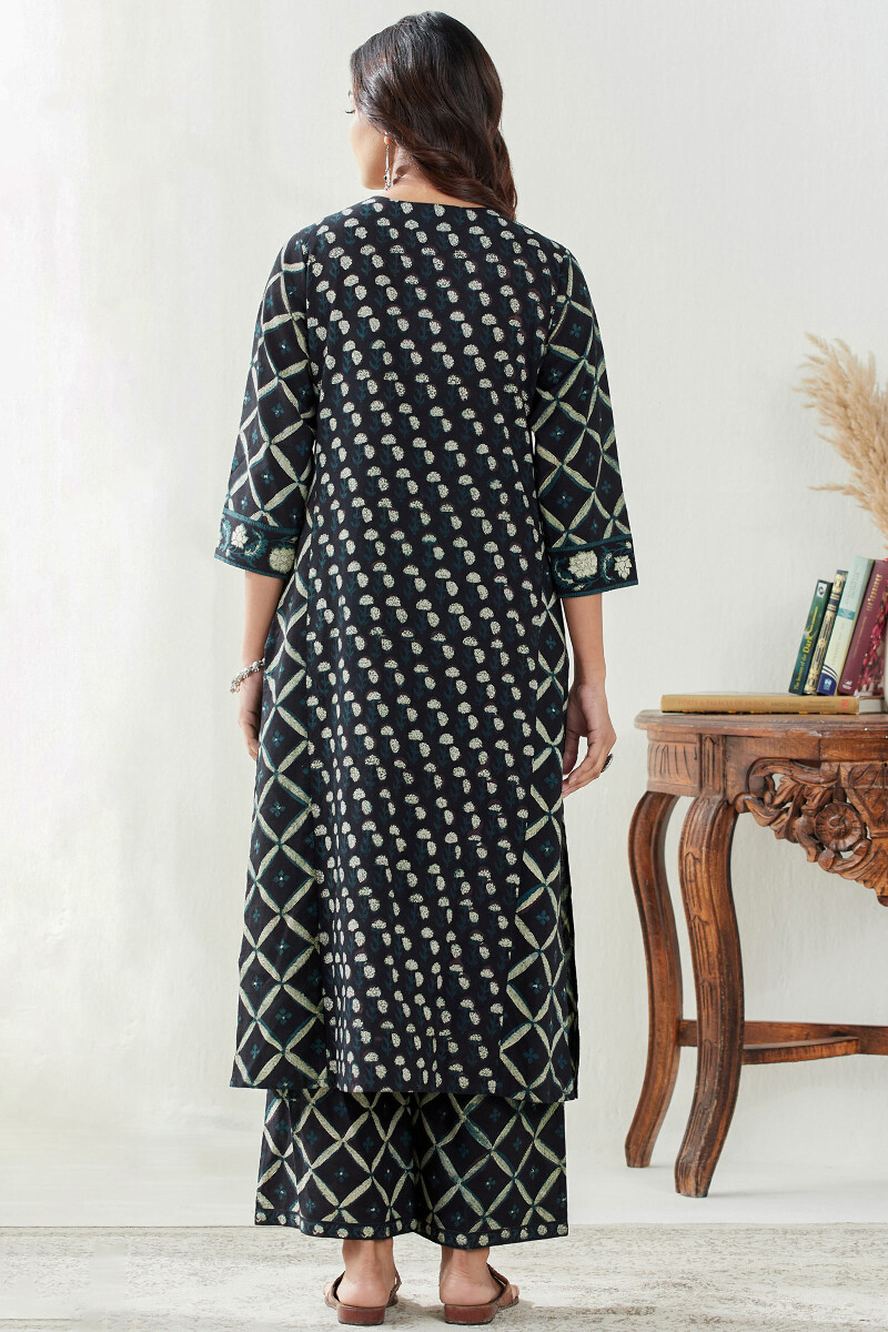 Bagru Hand Block Printed Straight Cotton Kurta