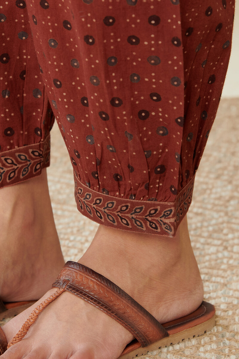 Ajrak Hand Block Printed Cotton Izhaar Pants