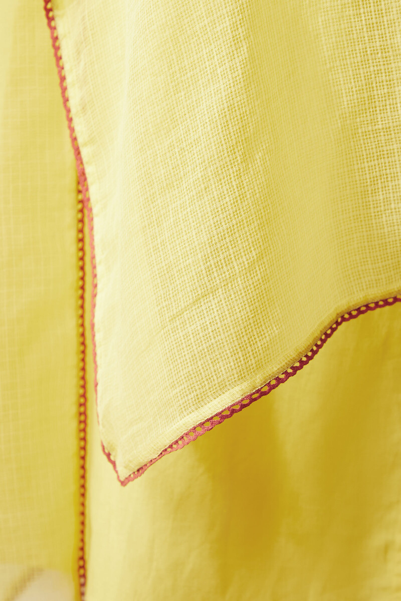 Yellow Handcrafted Kota Dupatta