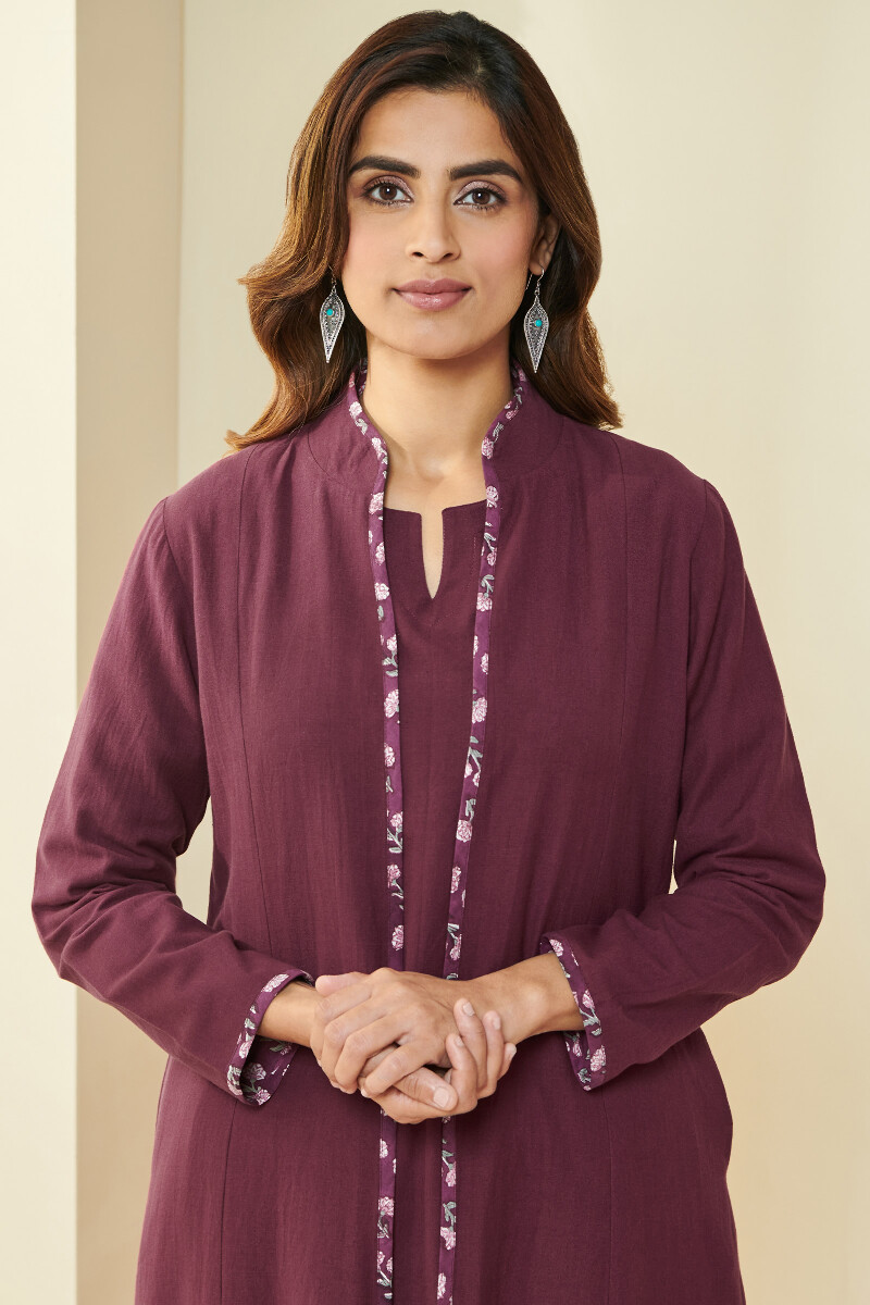 Purple Handcrafted Handloom Jacket