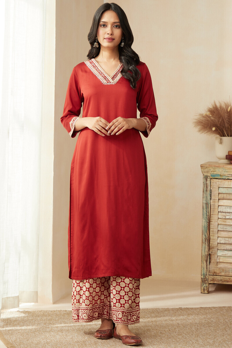 Handcrafted Viscose Straight Kurta