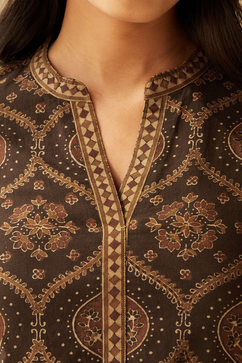 Ajrak Hand Block-Printed Cotton Top