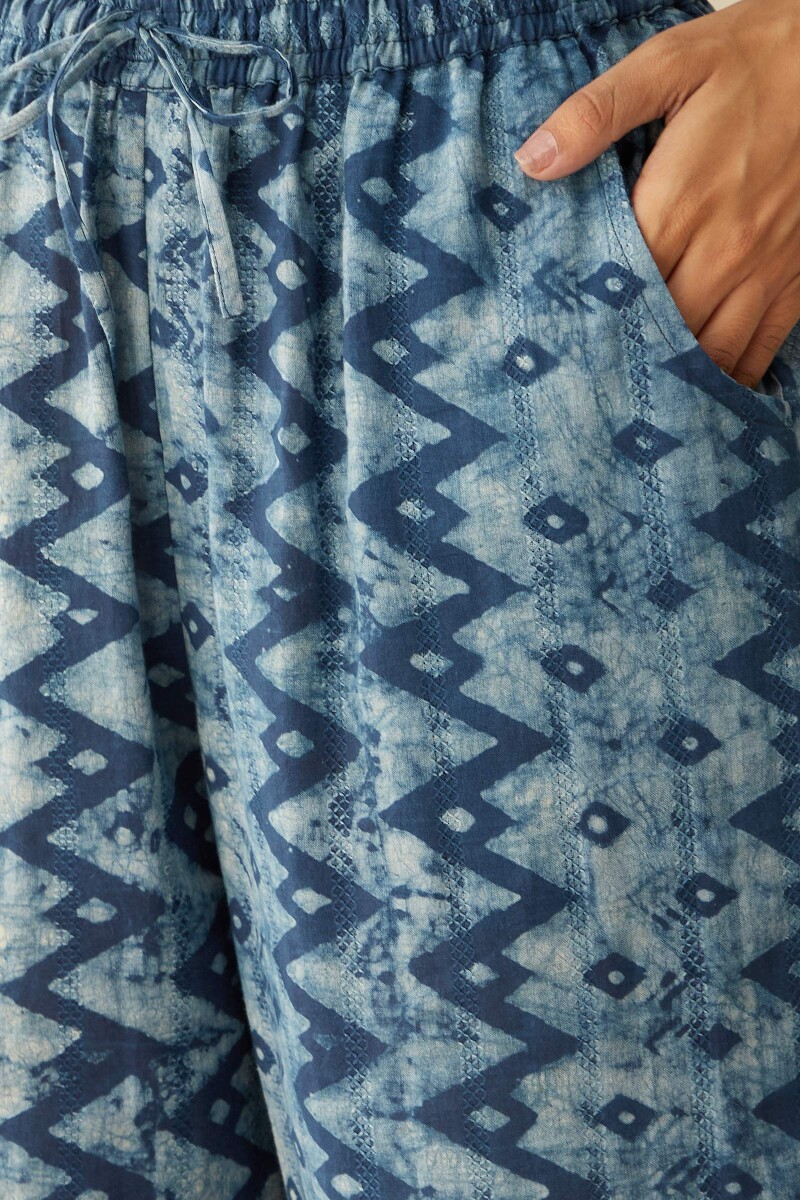 Akola Hand Block-Printed Cotton Dobby Straight Farsi