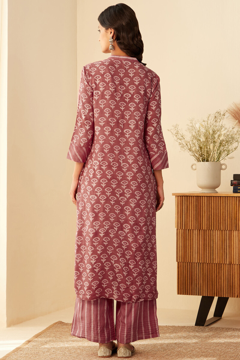 Dabu Hand Block-Printed Straight Viscose Kurta