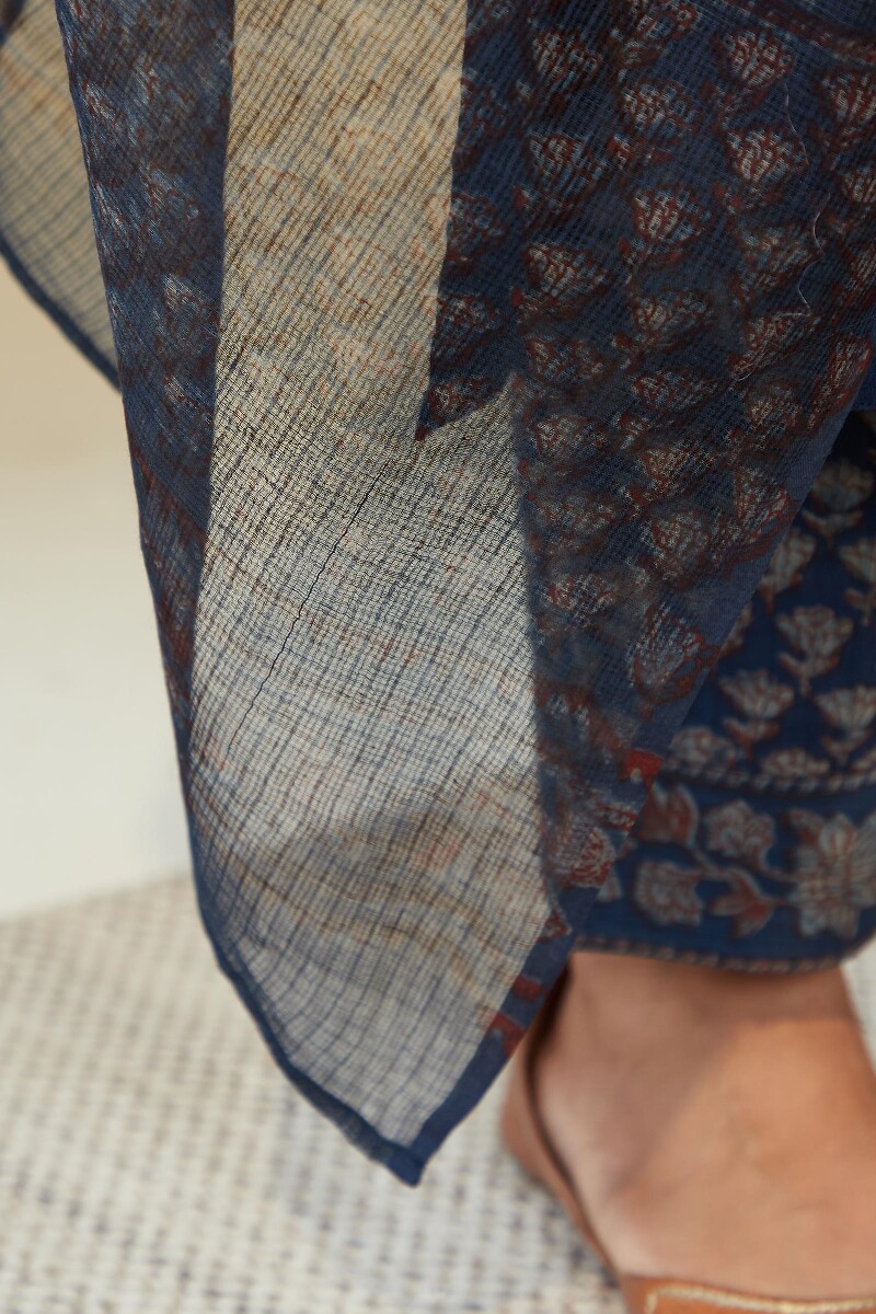 Akola Hand Block Printed Kota Dupatta